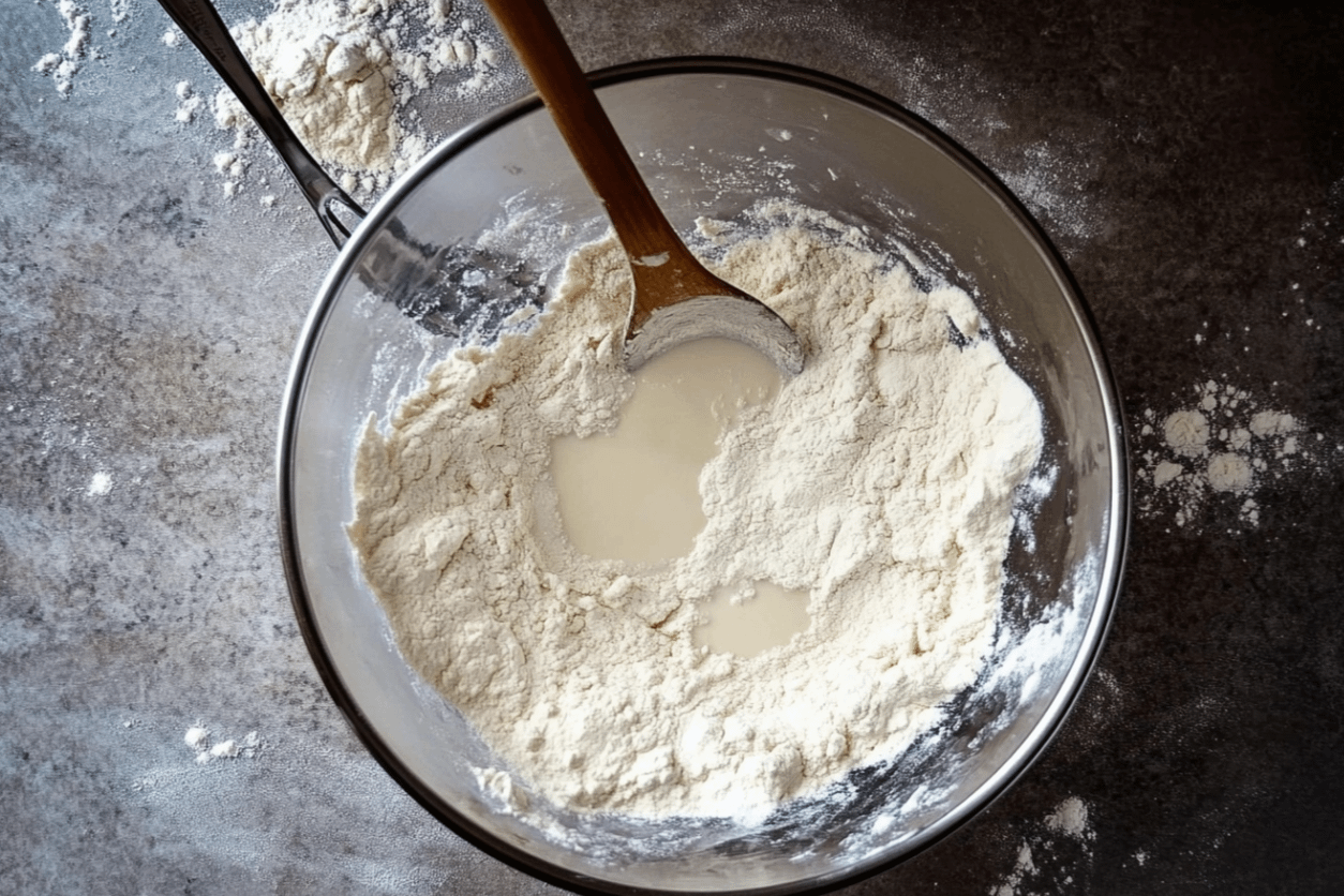 Croustillant des fêtes foraines doré et saupoudré de sucre glace, sur une assiette rustique avec des beignets moelleux en arrière-plan.