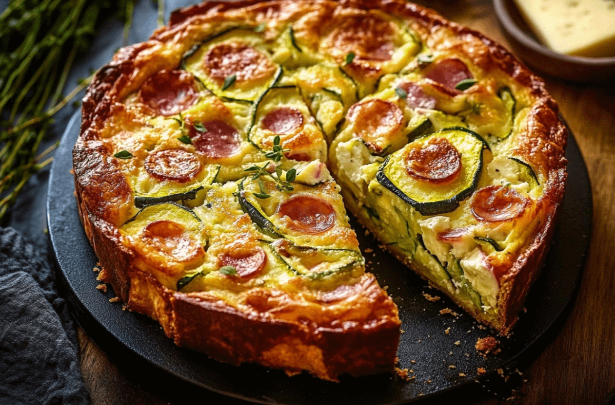 croque-cake courgette jambon fromage moelleux doré (Pour l'image principale du gâteau cuit)