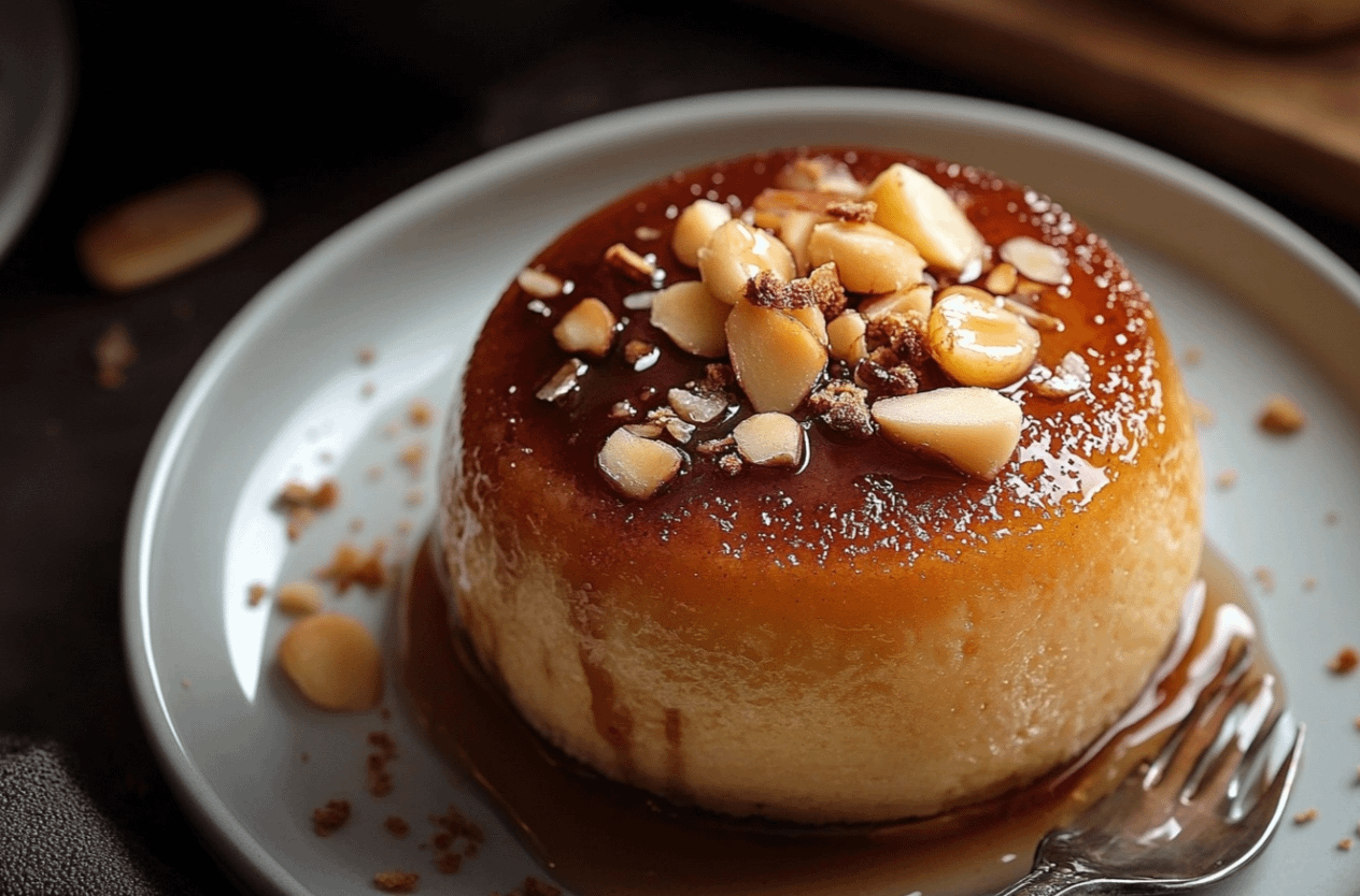 Tranche de moelleux aux amandes et compote de pommes, texture moelleuse et dorée