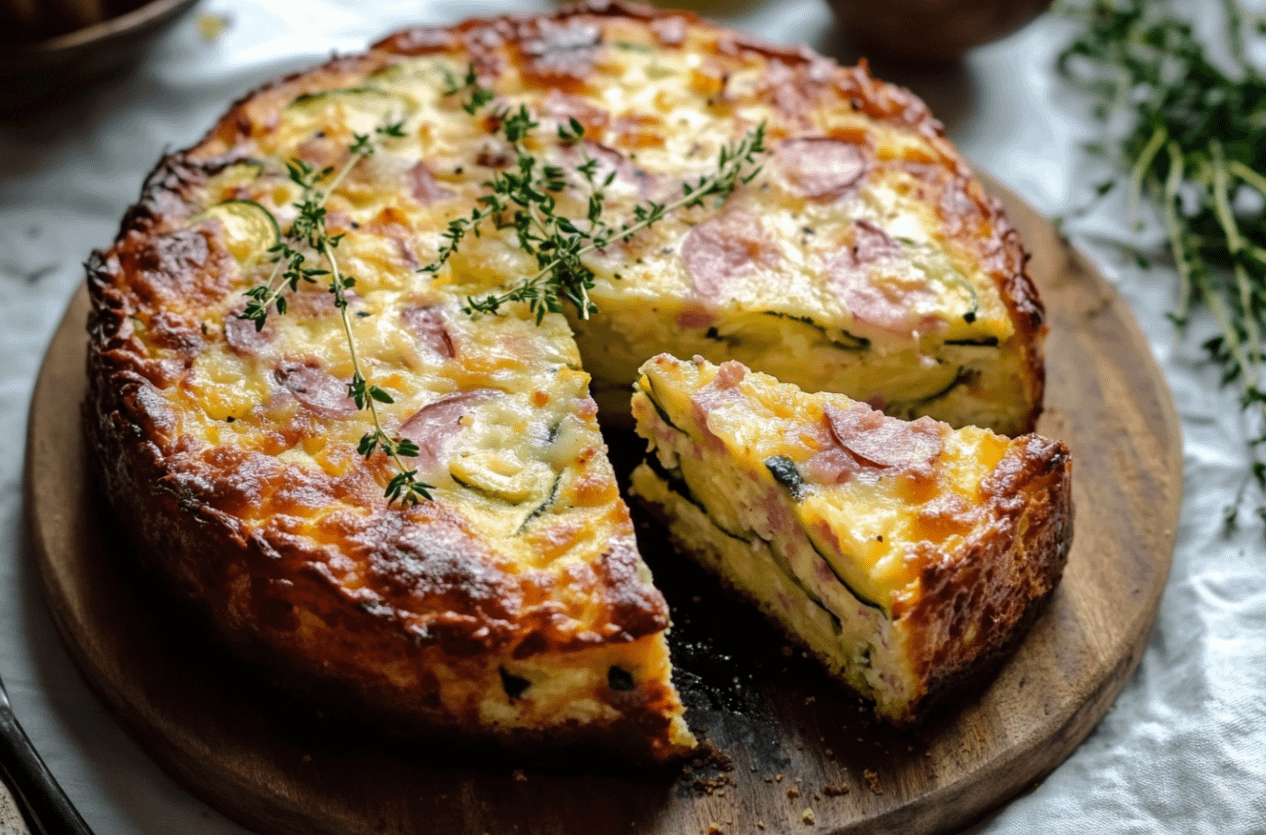 croque-cake courgette jambon fromage moelleux doré (Pour l'image principale du gâteau cuit)