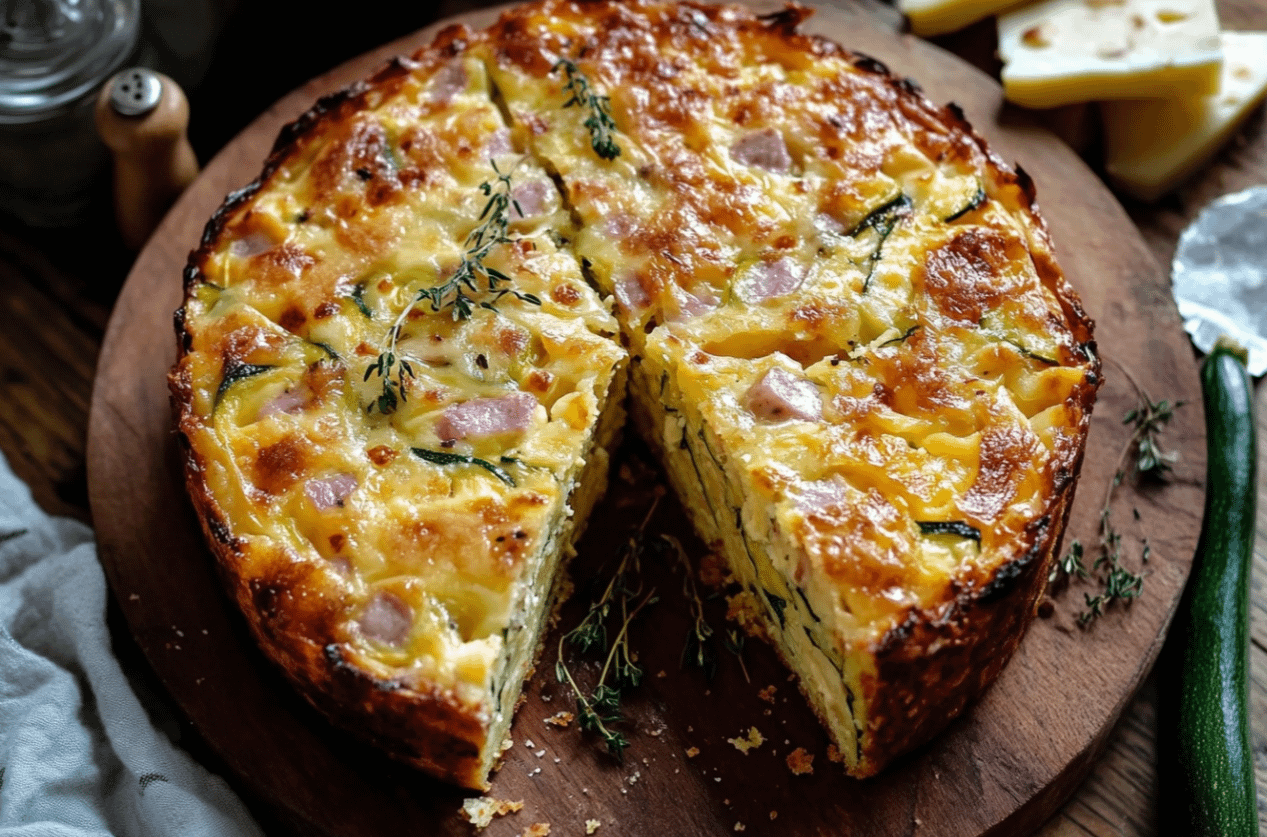 croque-cake courgette jambon fromage moelleux doré (Pour l'image principale du gâteau cuit)