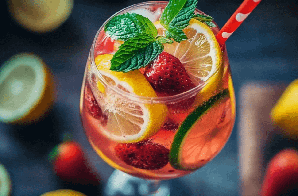 Recette Facile de Sangria Rosé Fraise et Citron Vert : La Boisson Rafraîchissante Idéale pour l'Été